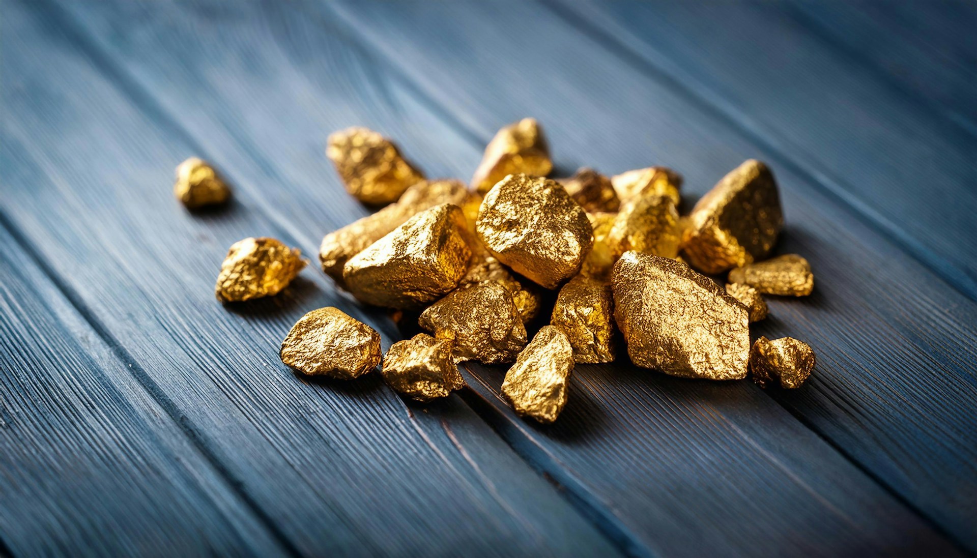 A close-up shot of gold ingots.