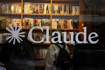 Anthropic's Claude logo on a shop window