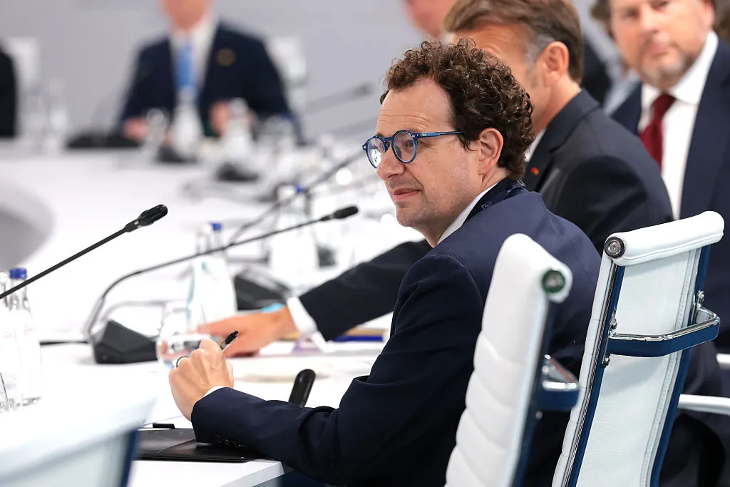 EVIAN-LES-BAINS, FRANCE - JUNE 17: Anthropic CEO Dario Amodei attends a working lunch with G7 leaders, partners from other countries, and global technology company leaders to discuss innovation and AI during the G7 Summit on June 17, 2026, in Evian-les-Bains, France. Leaders from the Group of 7 (G7) countries met in Evian, France, near the Swiss border, for their yearly summit. They discussed threats to peace and security in Ukraine and Europe, the situation in the Middle East, and other global issues. (Photo by Anna Moneymaker/Getty Images)