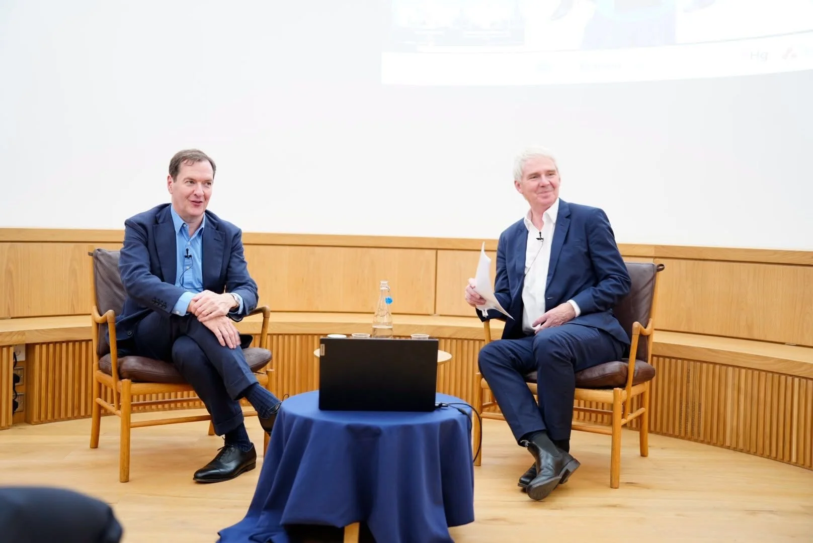 George Osborne pictured at the Oxford Generative AI Summit at Jesus College. Image accompanying ETIH coverage of OpenAI's UK ambitions, AI research, digital skills and its five-year partnership with the University of Oxford.