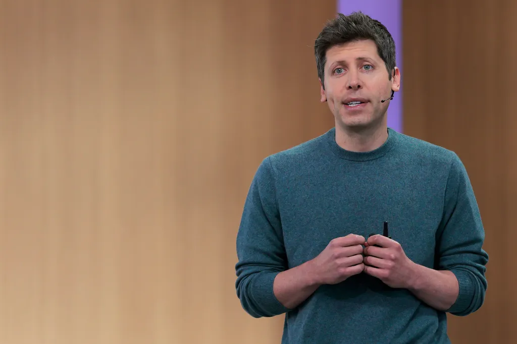 OpenAI CEO Sam Altman delivers the keynote address during the OpenAI developers conference.