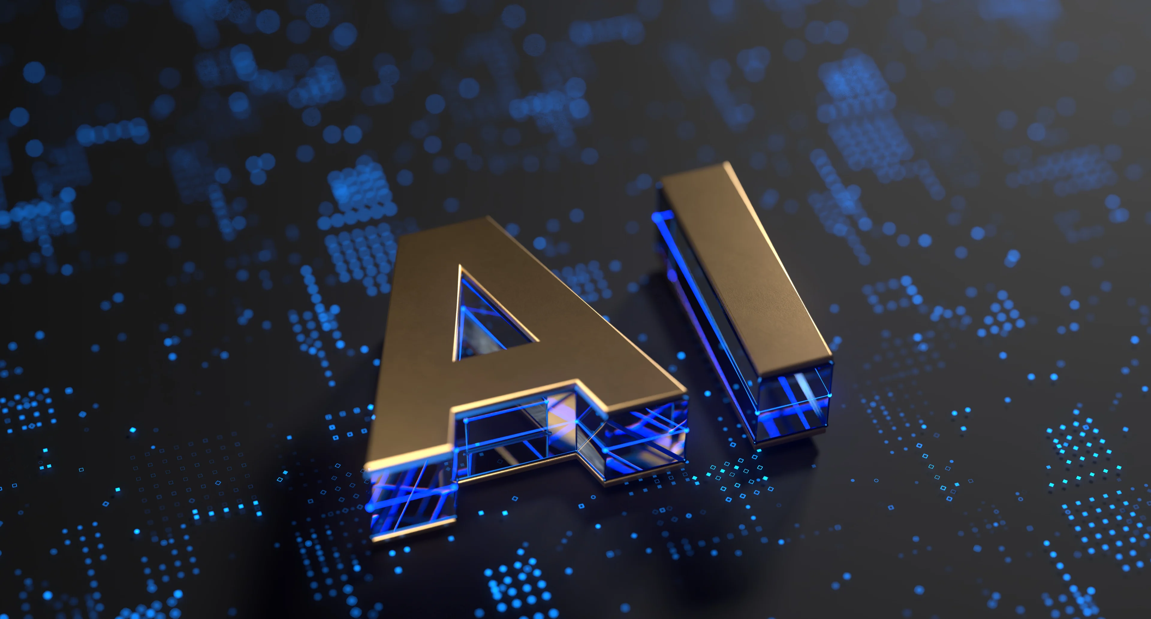 حروف AI روی یک برد مدار الکترونیکی