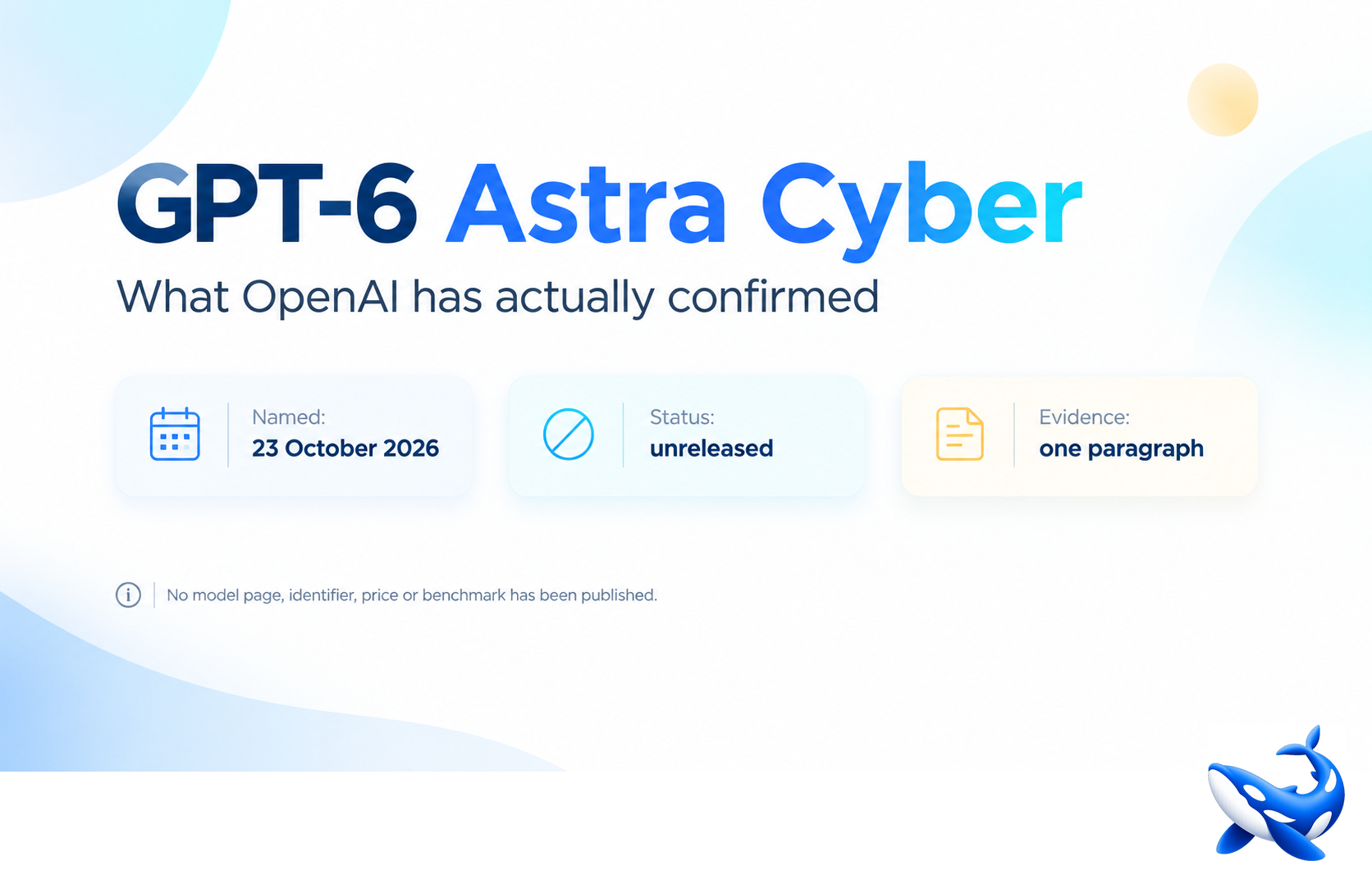 عنوان تصویری GPT-6 Astra Cyber؛ آنچه OpenAI رسماً تأیید کرده است، با برچسب‌های نام‌گذاری در ۲۳ اکتبر ۲۰۲۶، عرضه‌نشده و مبتنی بر یک بند از گزارش