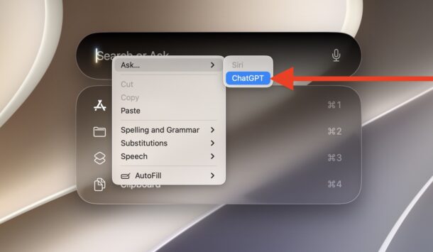 تغییر Spotlight برای استفاده از ChatGPT به‌جای Siri در مک