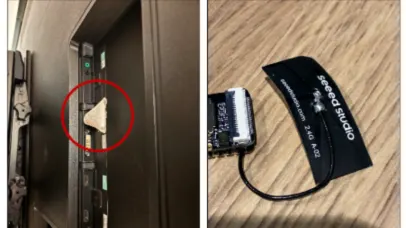 The device was allegedly concealed in toilet paper.