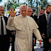 Pope Leo XIV arrives at the Agostino Gemelli Polyclinic in Rome, on Tuesday, October 13.