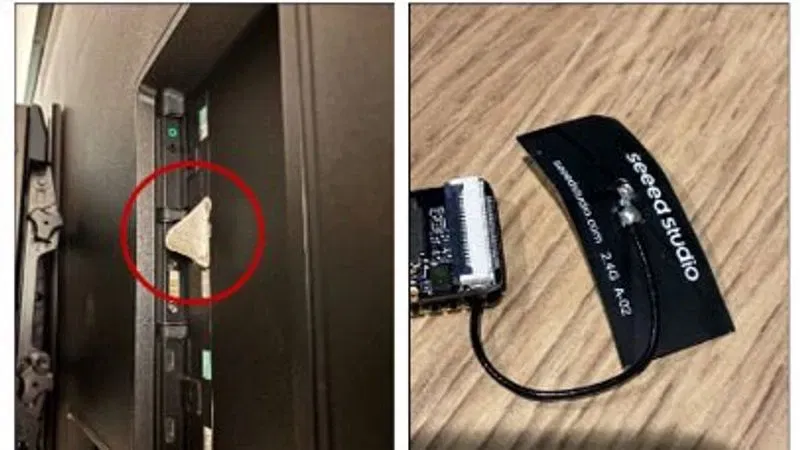 نخستین دستگاه ضبط صدا که به درگاه USB پشت تلویزیون در اتاق کنفرانس مدیران یکی از ساختمان‌های OpenAI در سان‌فرانسیسکو متصل شده بود