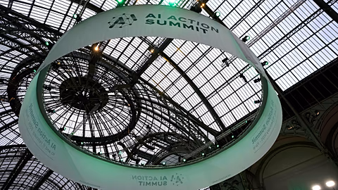 A general view during an Artificial Intelligence Action Summit at the Grand Palais in Paris, Monday, Feb. 10, 2025. 