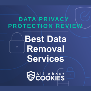 A blue background with images of locks and shields with the text "Best Data Removal Services" and the All About Cookies logo. 