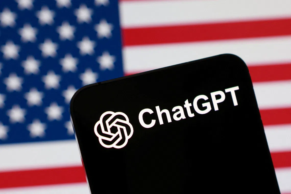 ChatGPT logo and American flag are seen in this illustration taken, on Sept 28, 2026.