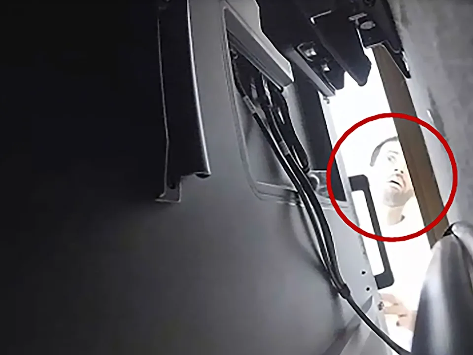 U.S. Attorney's Office/Northern District of California  - PHOTO: Abdulrahman Alfozan, a now-fired OpenAI employee, is captured on hidden camera allegedly checking a listening device he is accused of planting inside a conference room at the artificial intelligence company's San Francisco headquarters.