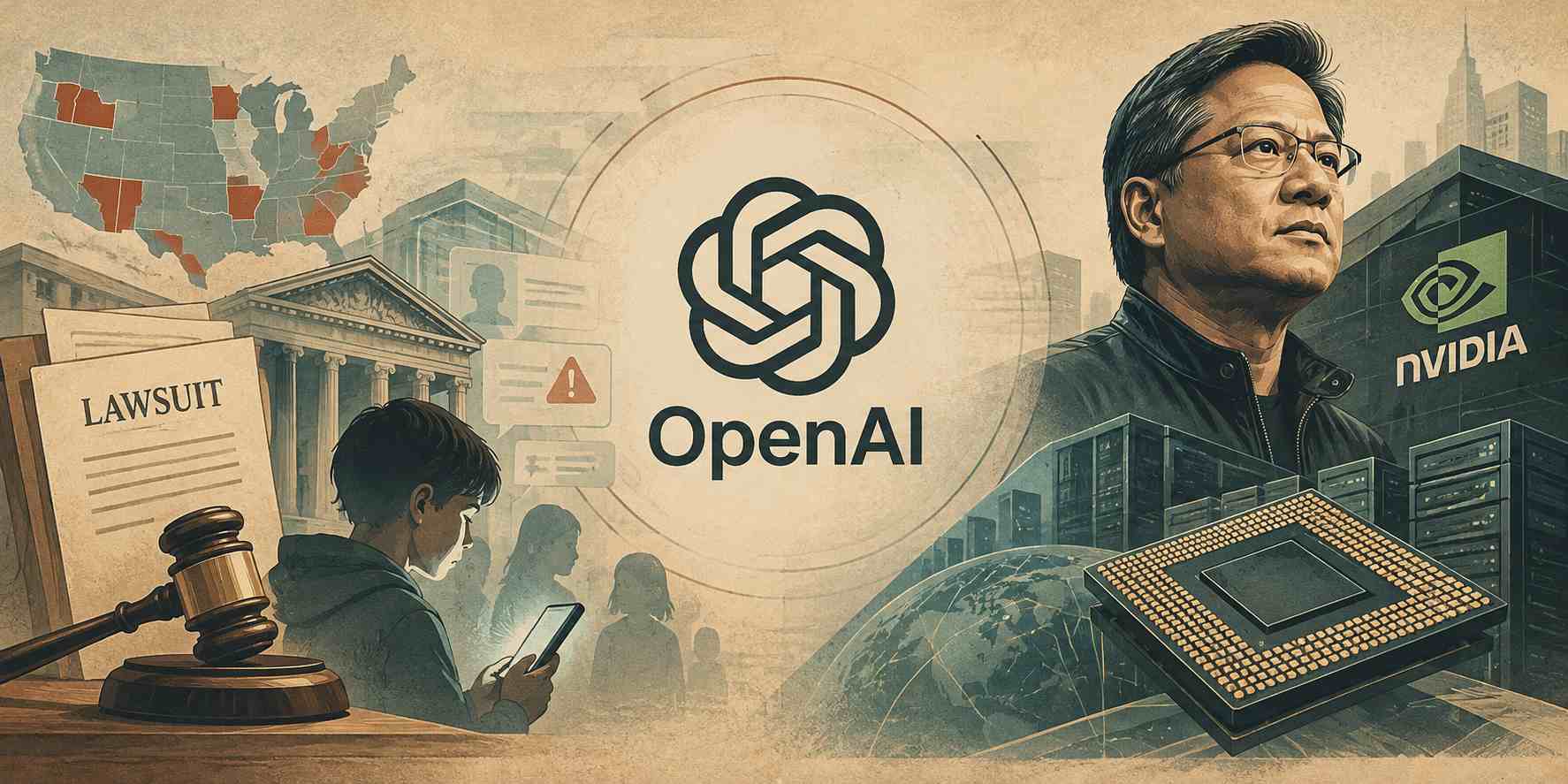 شکایت هشت ایالت آمریکا از OpenAI به‌دلیل خطرات ChatGPT و موضع مدیرعامل انویدیا درباره توسعه‌دهندگان هوش مصنوعی ناامن
