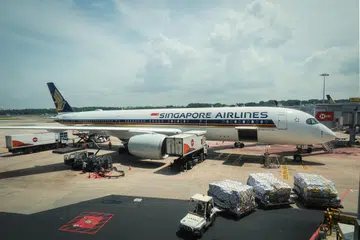 A Singapore Airlines Airbus A350-900 at Changi Airport. Flight SQ31, which returned to San Francisco on Oct 14, was operated using the same aircraft model.
