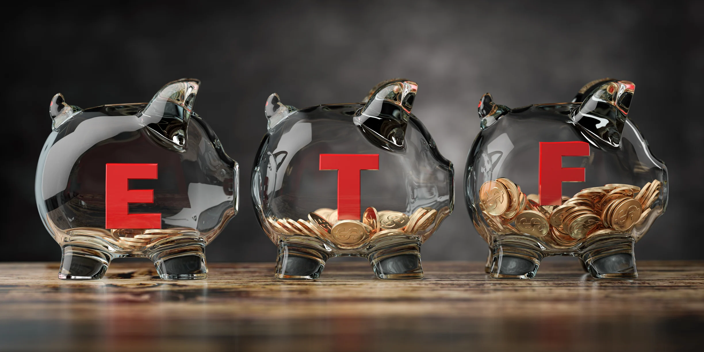 Piggy banks spelling ETF