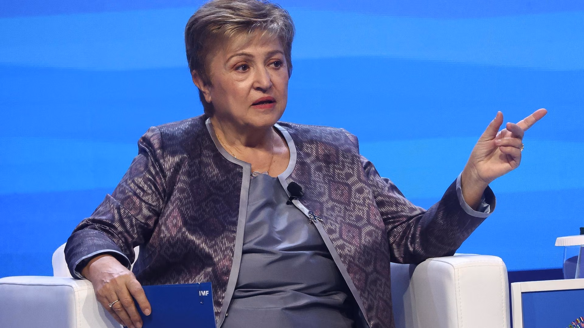 International Monetary Fund (IMF) Managing Director Kristalina Georgieva speaks during...
