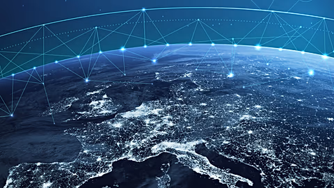 An illustrative image posted on the European Space Agency's website of the IRIS² satellite network