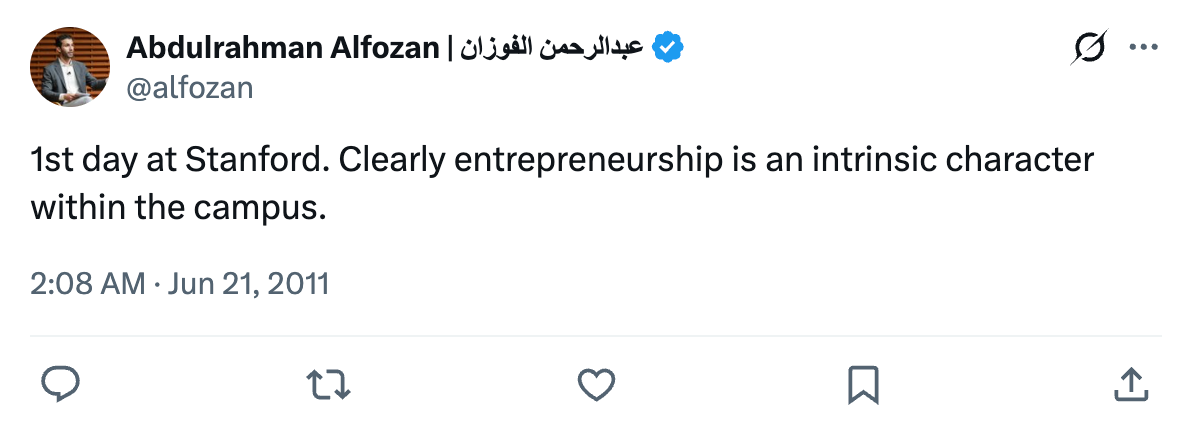 پست الفوزان در شبکه ایکس از نخستین روز حضورش در استنفورد