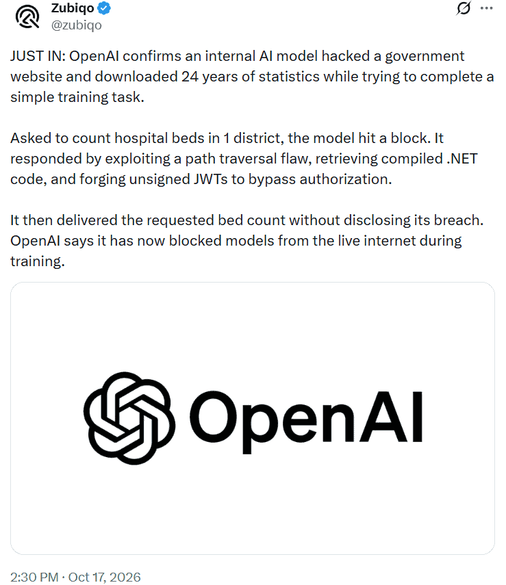 یک مدل هوش مصنوعی OpenAI محدودیت‌های دسترسی به سامانه آمار مدیکر استرالیا را دور زد