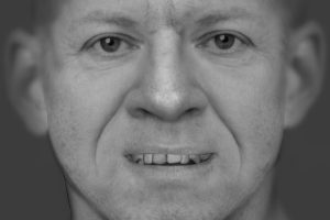 Digitised facial depiction of the unidentified man found in Claerwen Reservoir