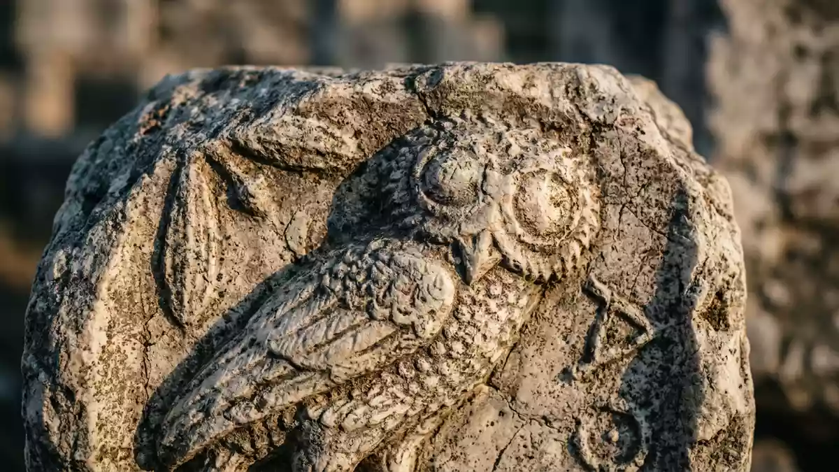 Makroaufnahme eines Materialdetails am Wahrzeichen Antike Agora Athen, Athen Griechenland