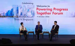From left: Aw Kah Peng, chairman of Shell Companies in Singapore; Mark Souza, corporate vice-president and chief technology officer at Microsoft Asia; and Wong Wai Meng, chief executive officer of data centres at Keppel.