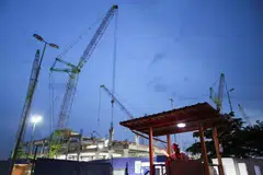 A data centre construction site in Johor state, which has become South-east Asia’s fastest-growing data centre hub.