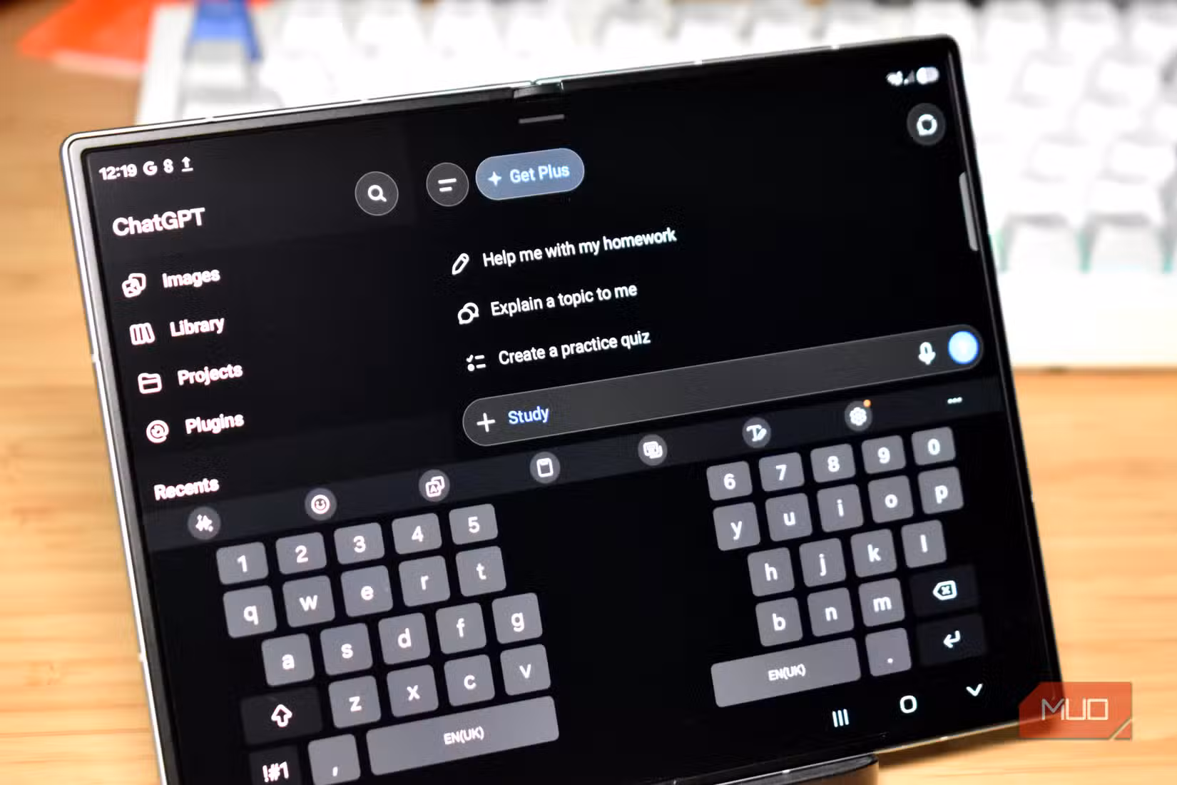 chatgpt study mode on samsung z fold 8 smartphone.