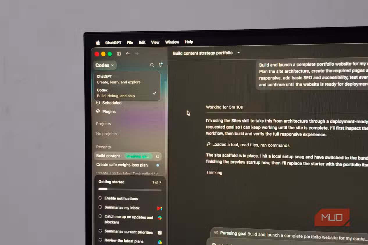 ChatGPT Plus opened on Mac